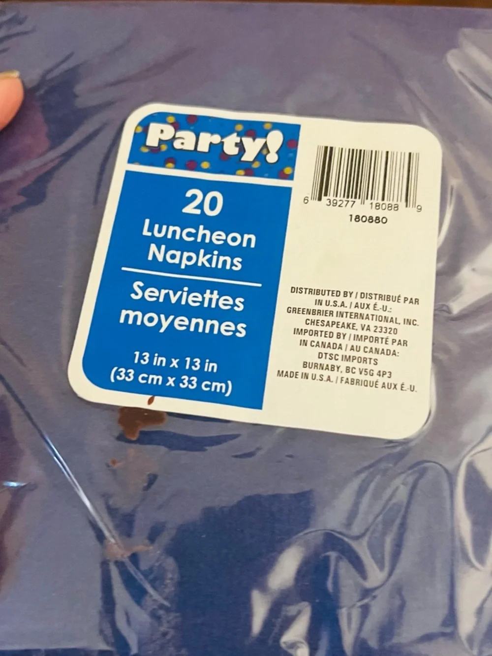 Blue luncheon napkins- pack of 20. 4 sets. 80 total.
